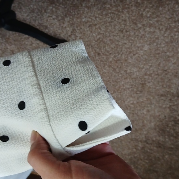 Fever women's slit collar polka dot quarter sleeve blouse size large - Picture 6 of 13